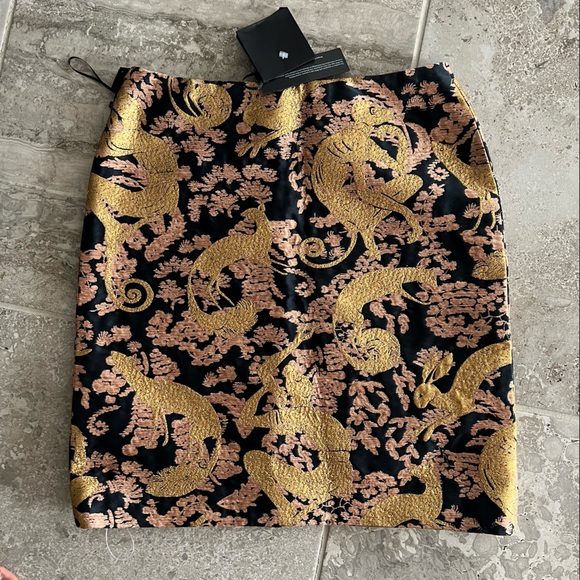 NEW Versace Jacquard Mini Skirt, Black Pink Gold, Size US 2 , EU 38 New w/Tag - Picture 7 of 12